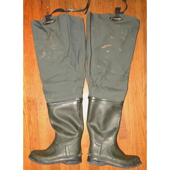 Frogg Toggs Men’s Hip Waders Boots Size 9 Felt Sole Fishing Hunting Waterproof - Picture 1 of 9